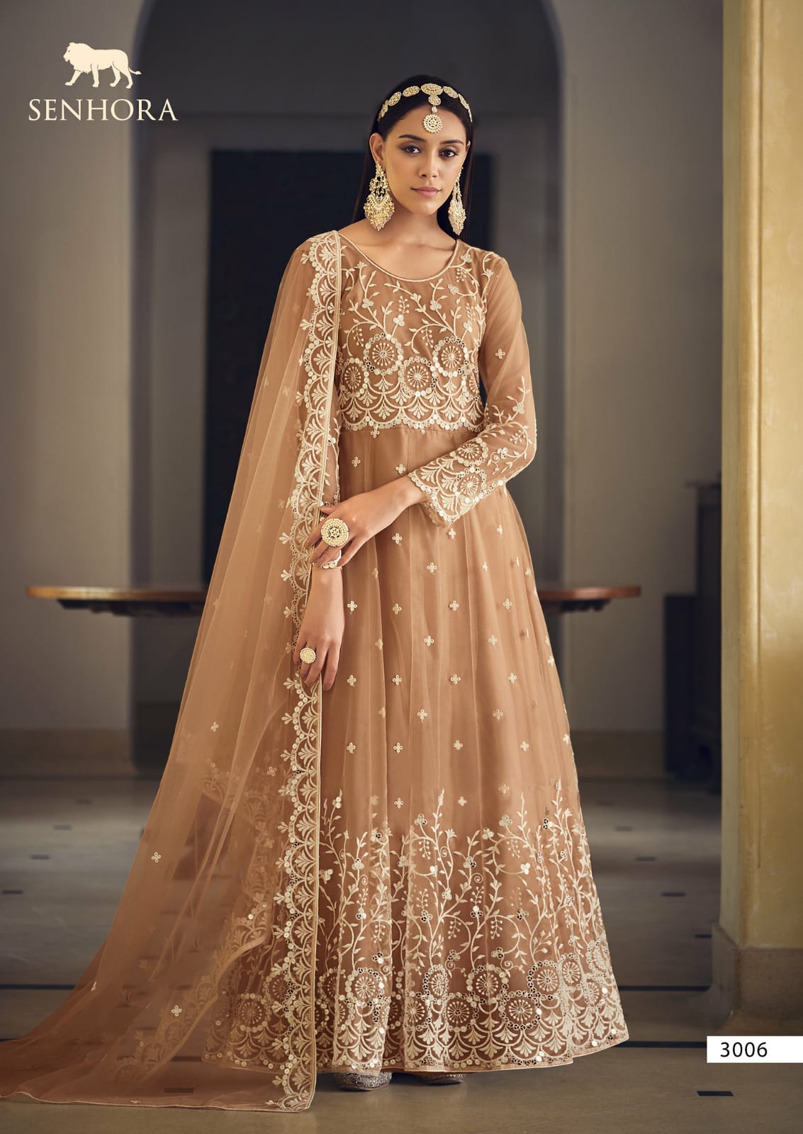 Senhora By Sarika Butterfly Net Gown Dress Material Catalog